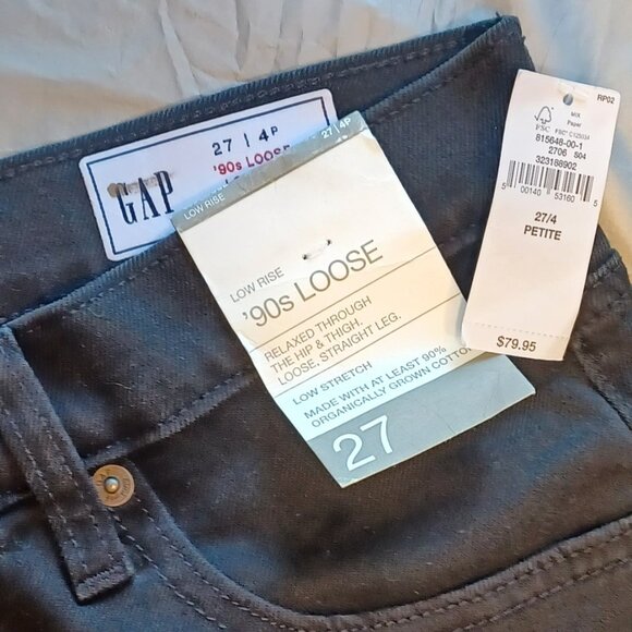 NWT GAP 27p / 4 petite GAP 90's Low Rise Loose Jeans - Picture 8 of 9